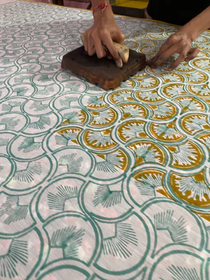Hand printing of Vitushi Sarees