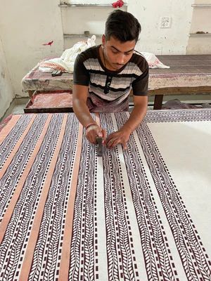 Hand printing of Vitushi Sarees