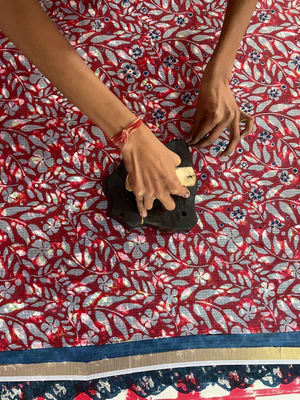 Hand printing of Vitushi Sarees