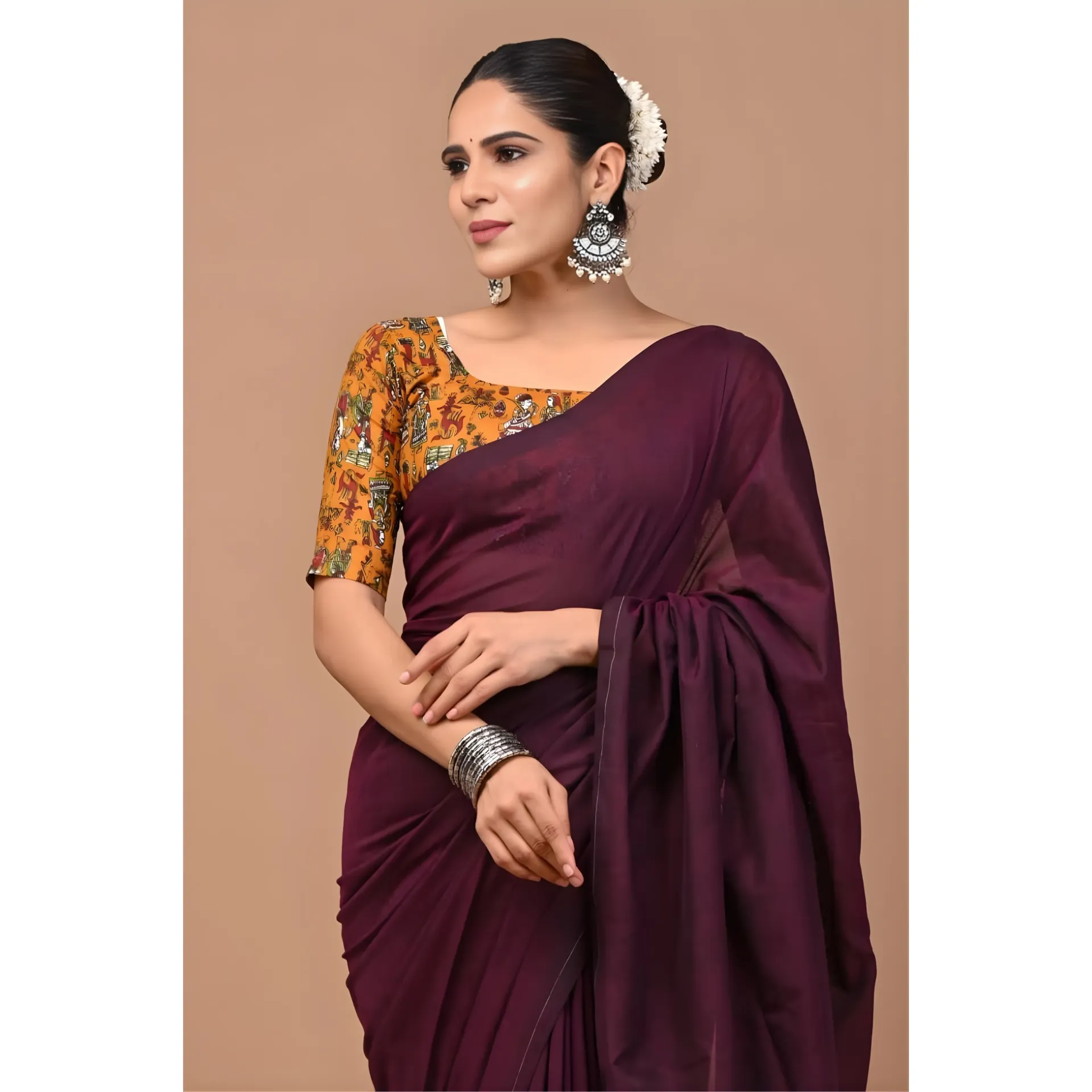 Deep Merlot Khadi Cotton Saree