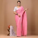 Pastel Pink Khadi Cotton Saree
