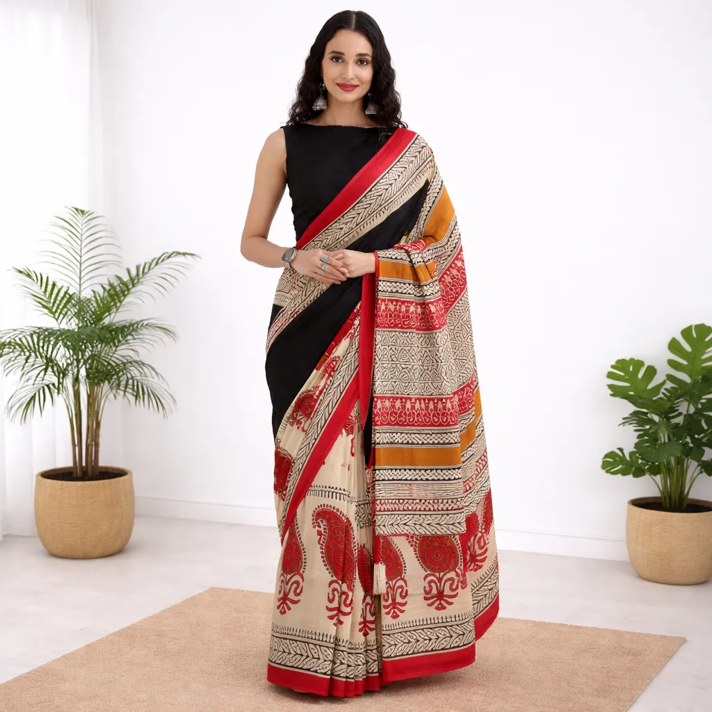 Rangvati Kalaa Mul Cotton Saree