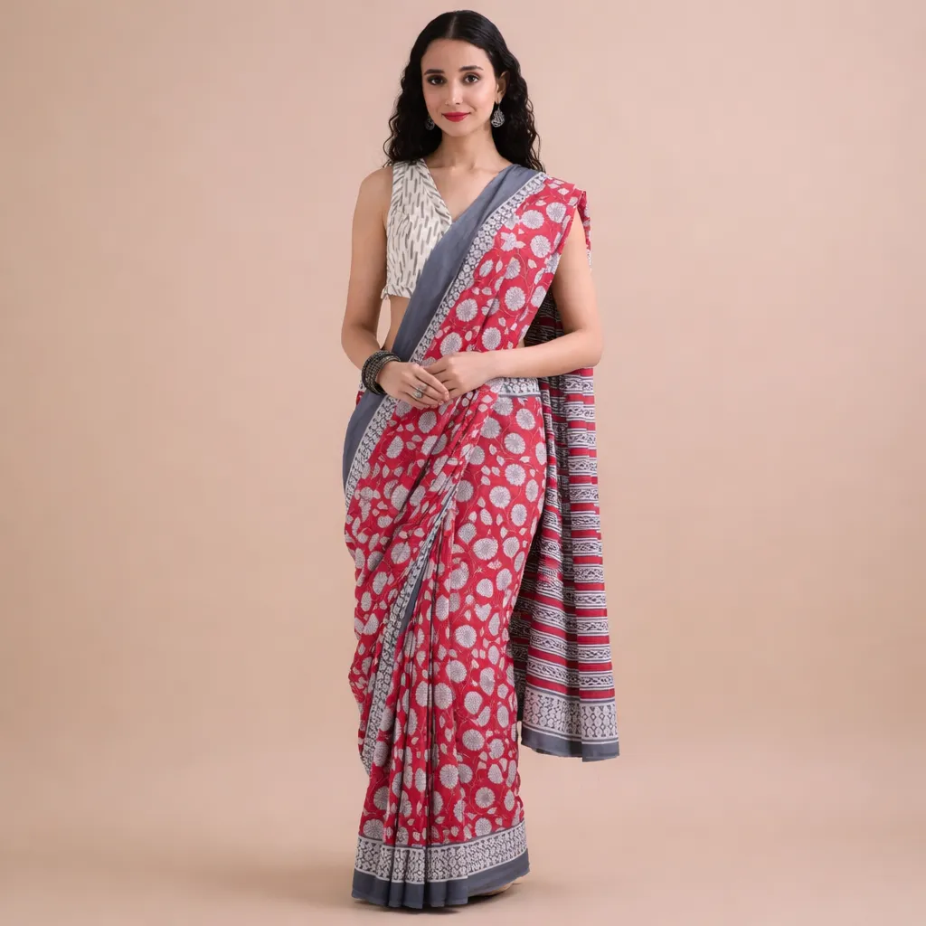 Gulnaar Rekha Mul Cotton Saree