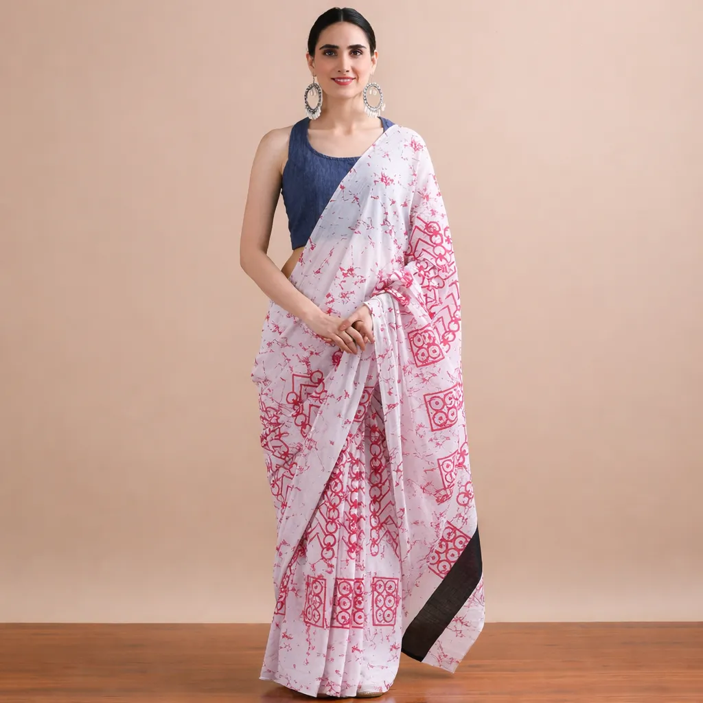 Rakta Rekha Mul Cotton Saree