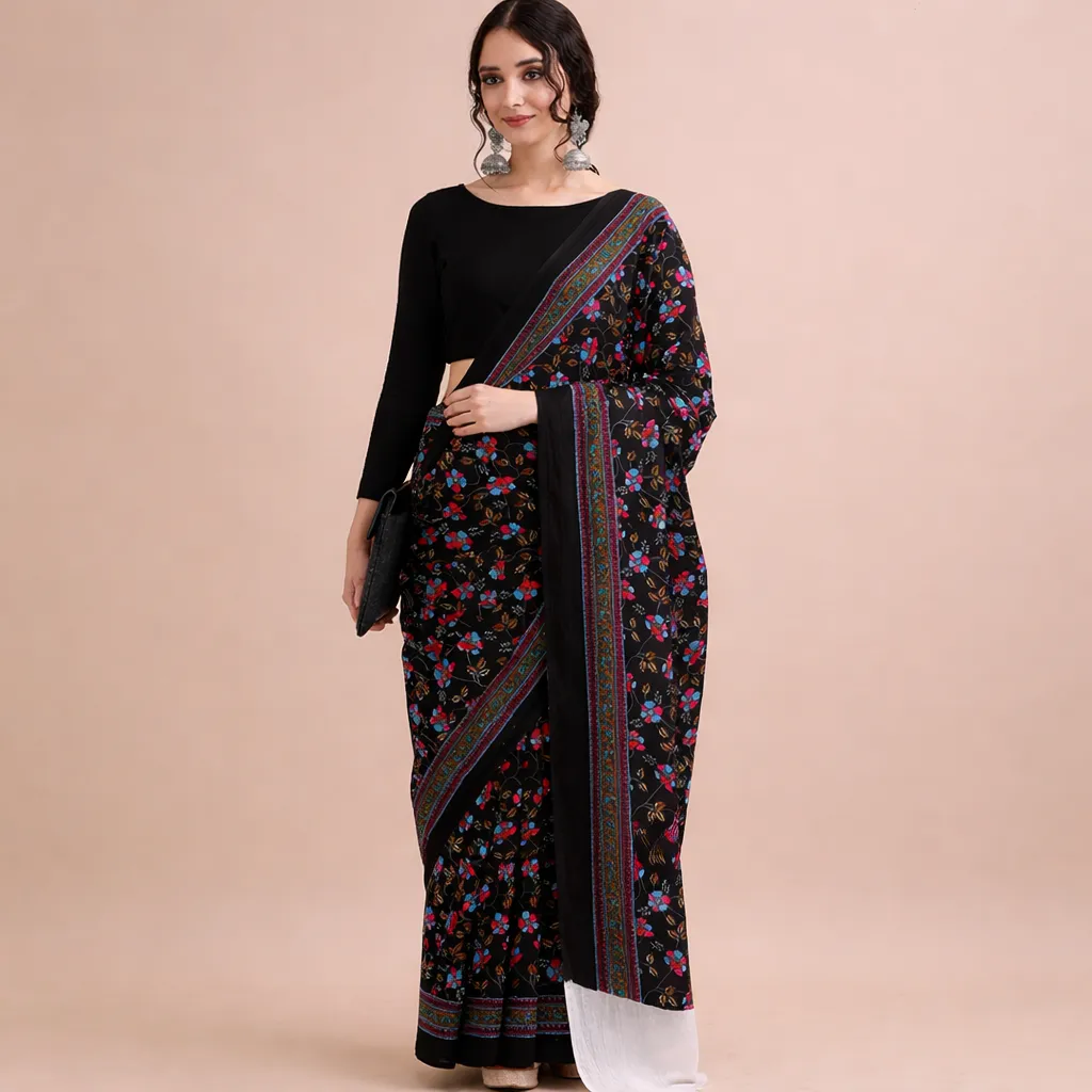 Noir Gulnar Mul Cotton Saree