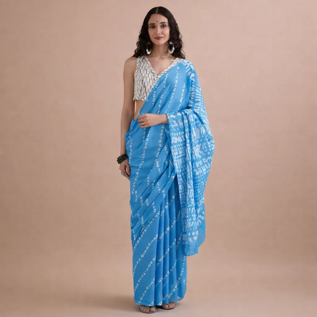 Neerja Leheriya Mul Cotton Saree