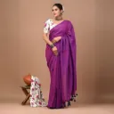Deep Orchid Khadi Cotton Saree