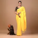 Sunflower Yellow Khadi Cotton Saree