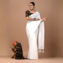 Classic White Khadi Cotton Saree